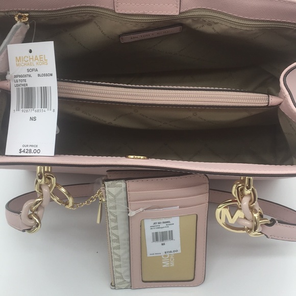 MICHAEL KORS SOFIA LG TOTE & SM TZ W ID SET - Picture 7 of 8